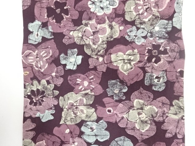  氷割れに花模様　名古屋帯